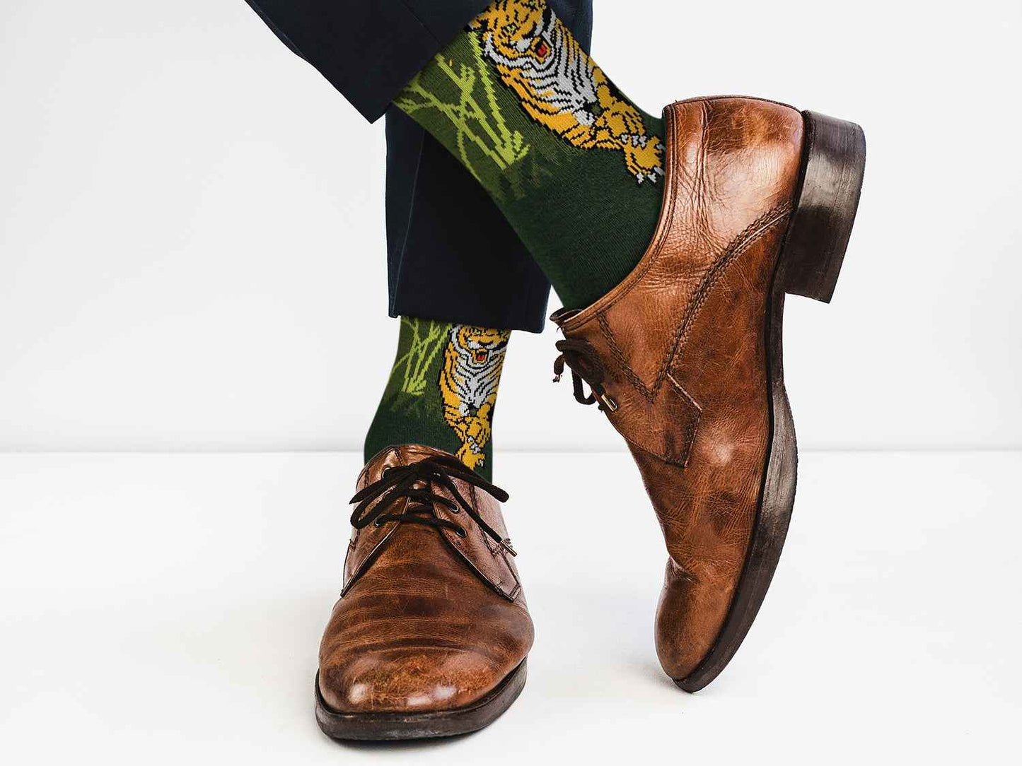 Green Tiger Socks - Comfy Cotton for Men & Women