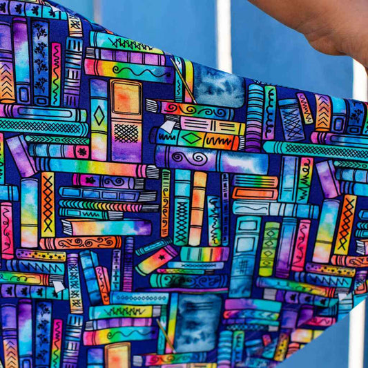 "Lost in the Stacks" Books Sleeveless Play Dress with Pockets
