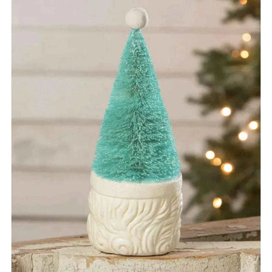 Bottle Brush Santa Blue Figure by Bethany Lowe Designs -11"