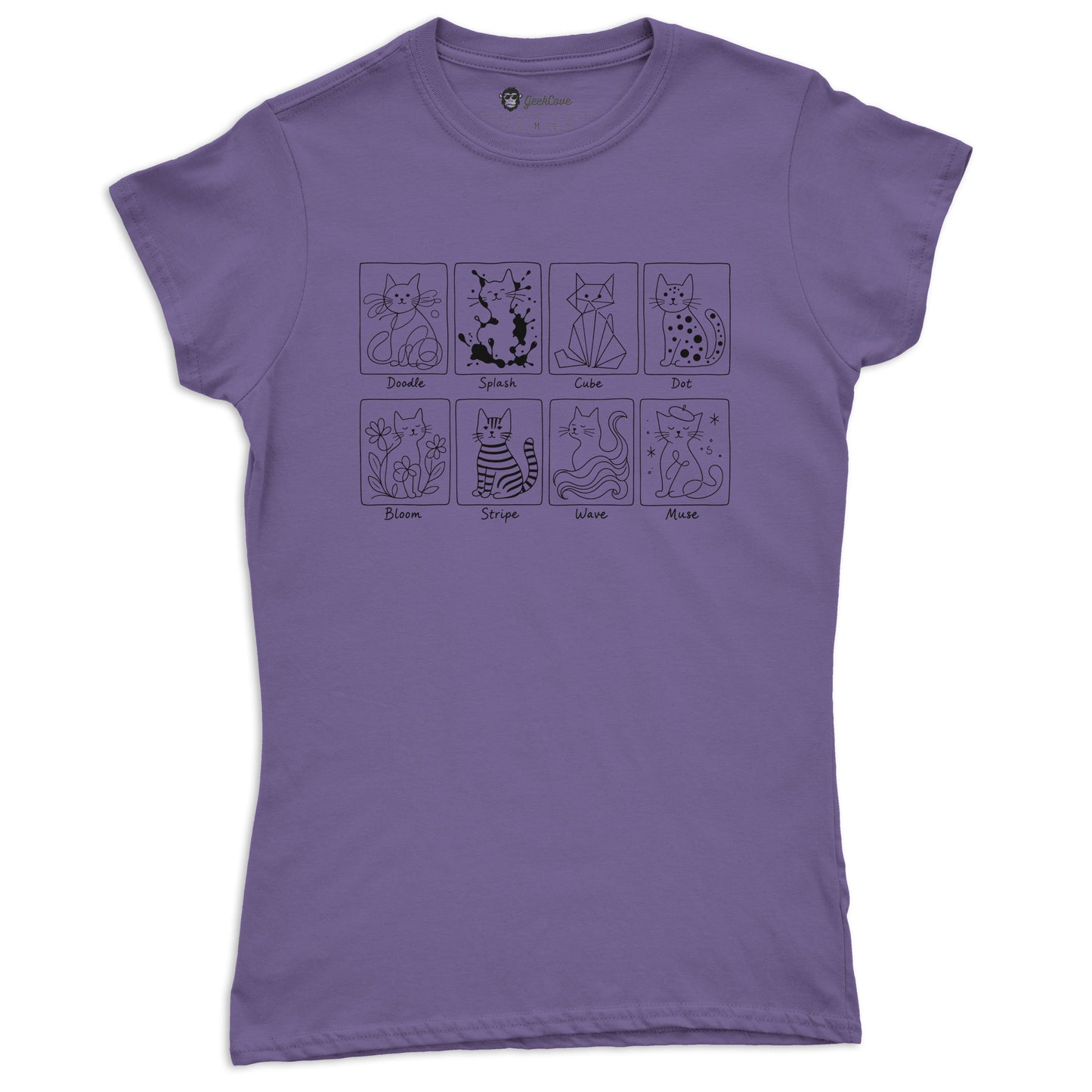 Cat Art Styles Short Sleeve Tee