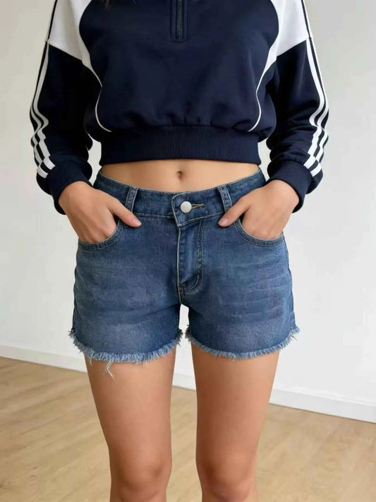 Raw Hem Denim Shorts