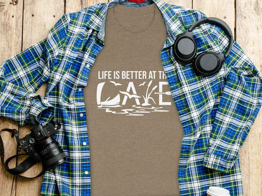 Life Is Better At The Lake Design Graphic Tee T-Shirt