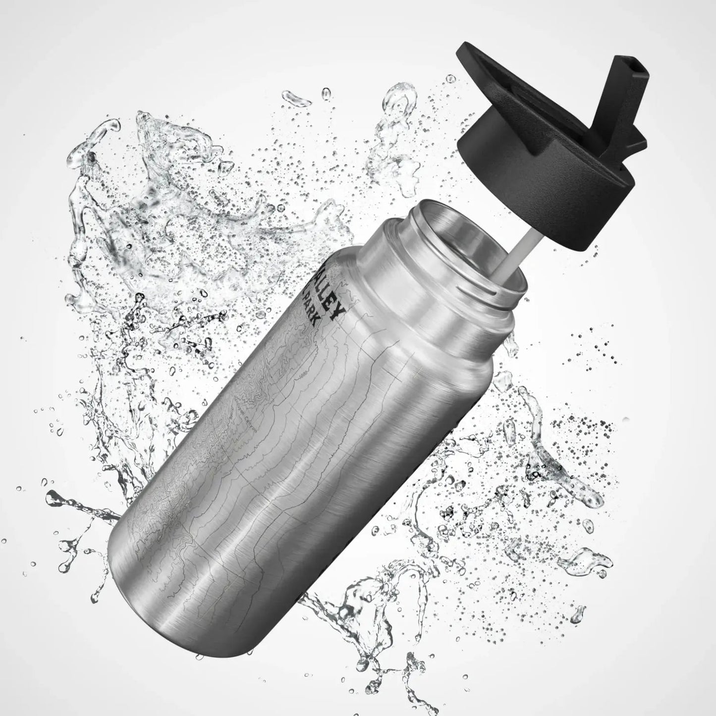 Death Valley Badwater Basin National Park Topographic Insulated Water Bottle Tumbler