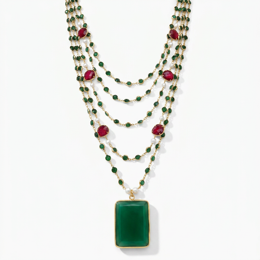 Worthy Crystal Multi-Strand Pendant Necklace