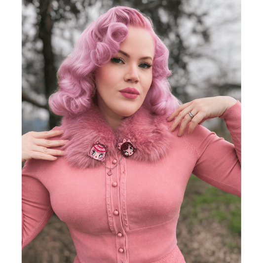 Dottie Dolly Mini Brooch by Miss Fluff x Lipstick & Chrome