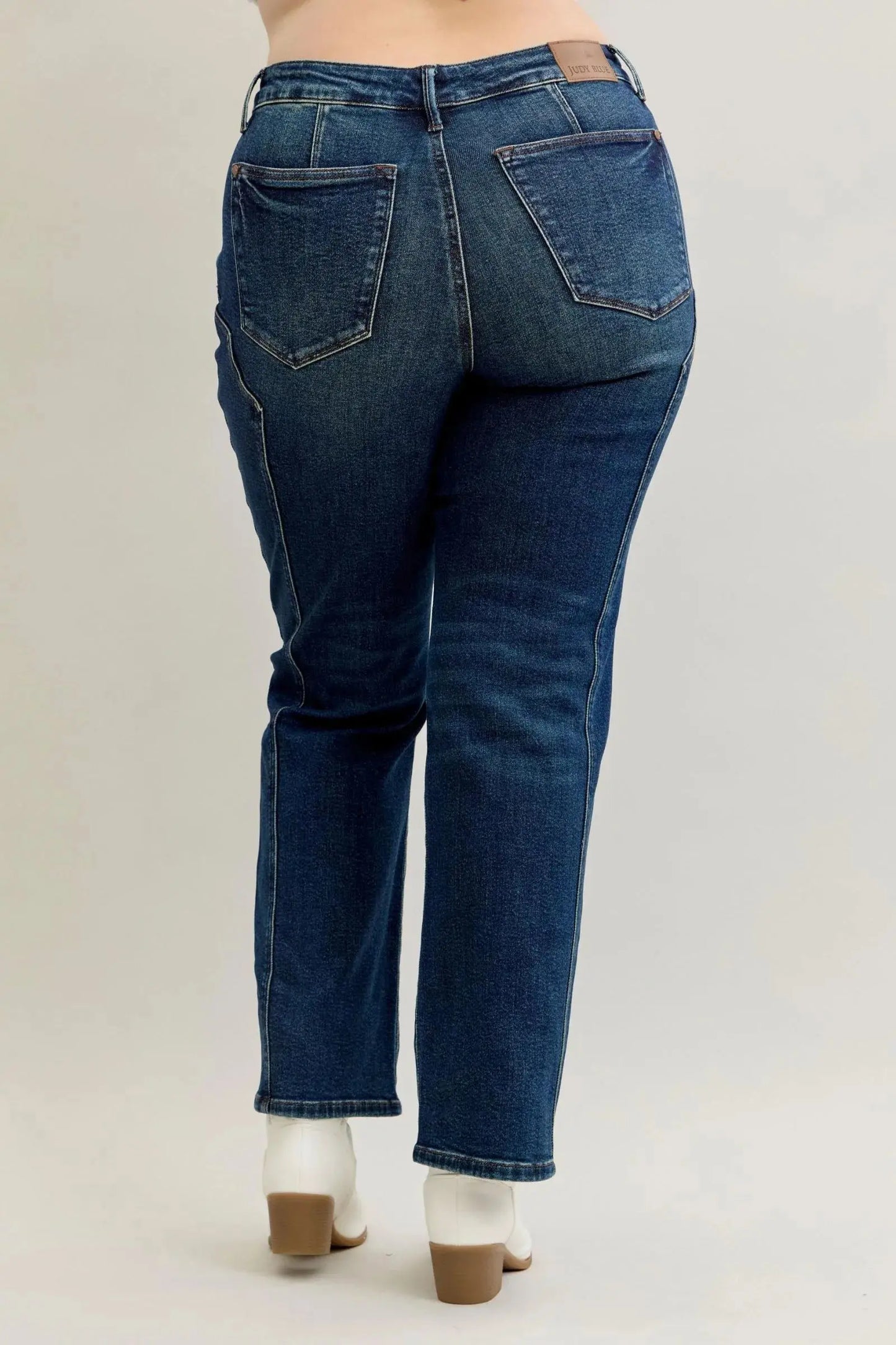 Plus Size Seam Detailed Straight Leg Judy Blue Jeans