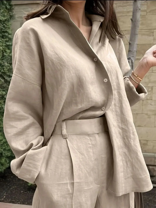 Oversized Button Up Long Sleeve Shirt For Casual Wear