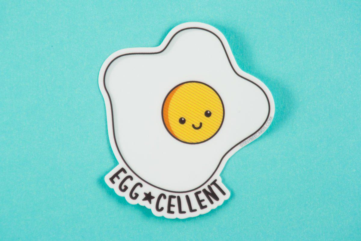 Fried Egg Vinyl Decal "Egg-cellent"