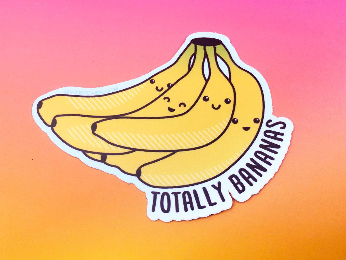 Bananas Vinyl Sticker "Totally Bananas"