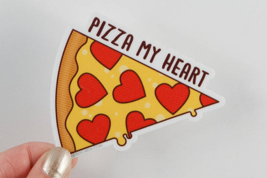Pizza Vinyl Sticker "Pizza My Heart"