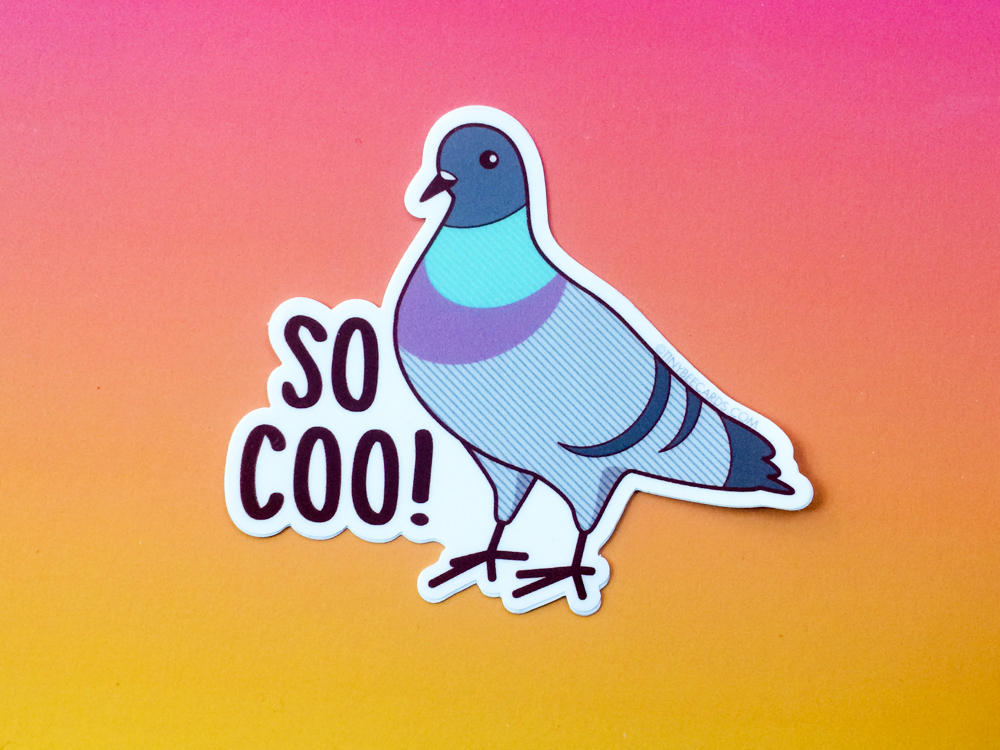 Pigeon Vinyl Sticker "So Coo!"