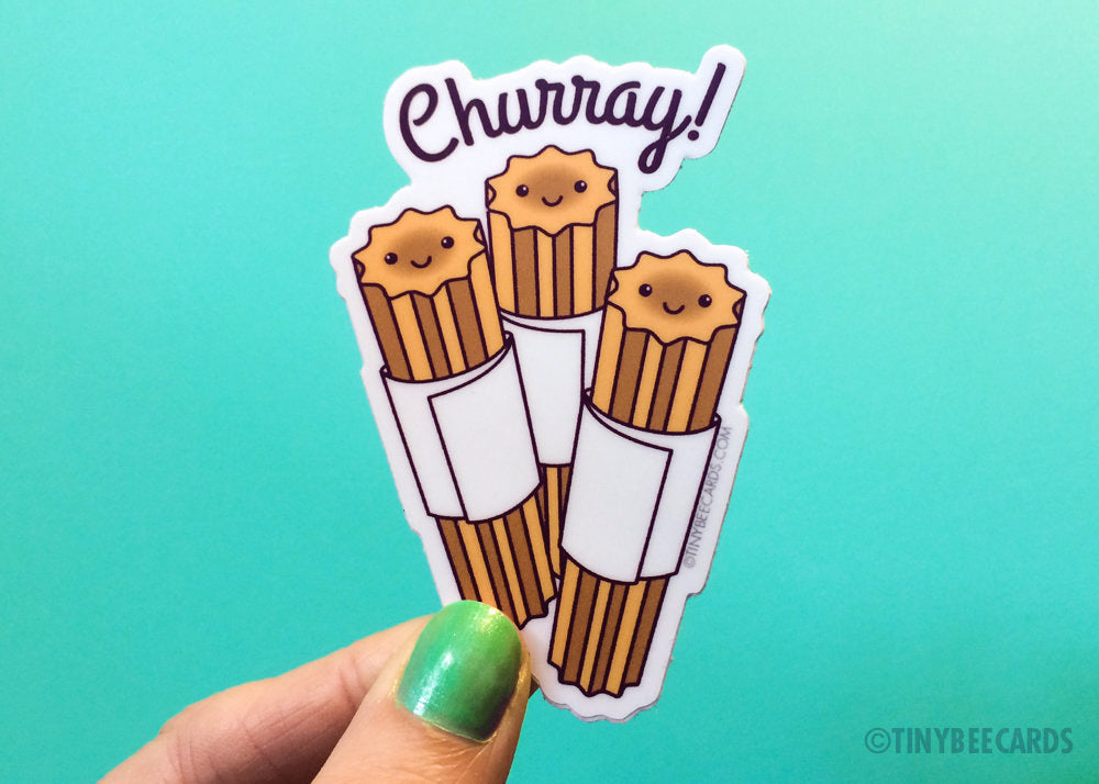 Funny Churro Vinyl Sticker "Churray!"