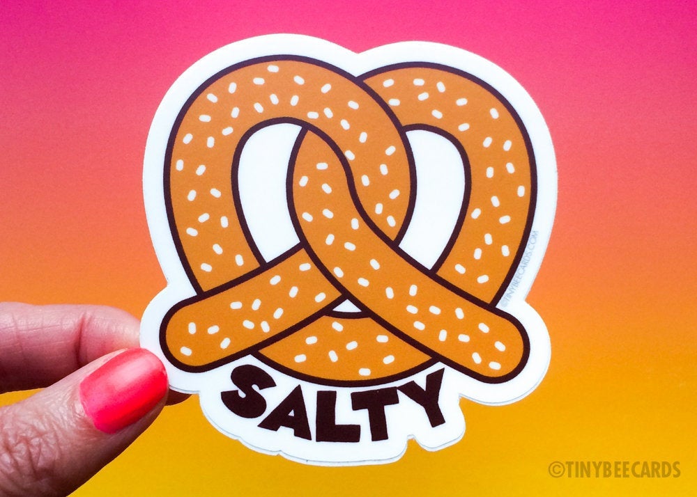 Pretzel Vinyl Sticker "Salty"