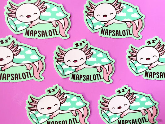 Axolotl Vinyl Sticker "Napsalotl"