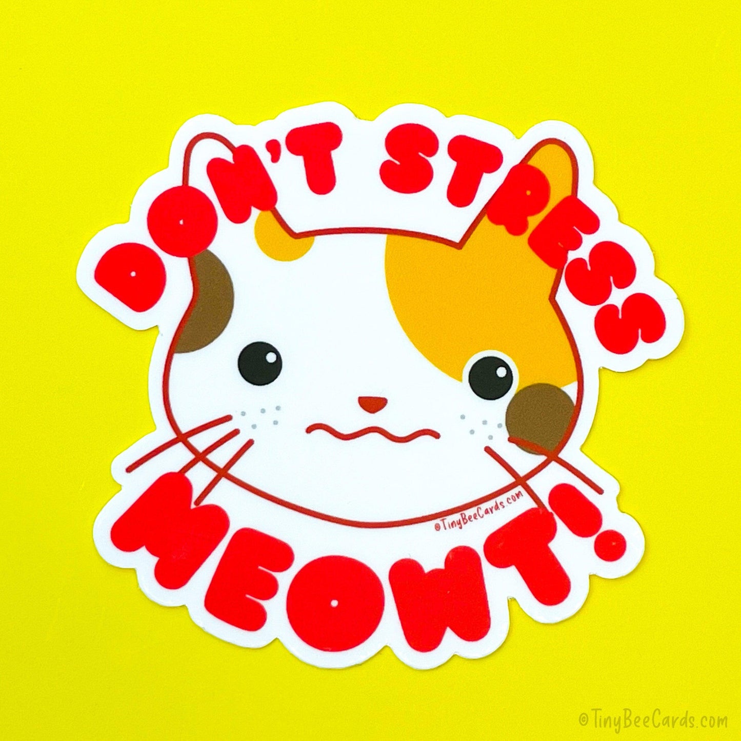 Don't Stress Meowt Anxiety Cat Vinyl Sticker