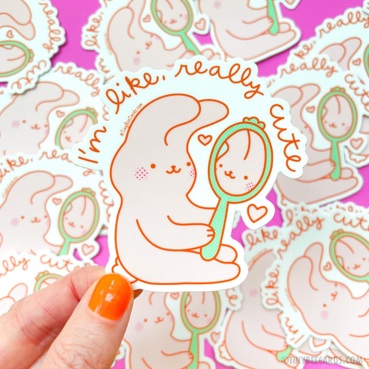 Self Love Bunny Vinyl Sticker "I'm Like, Really Cute"