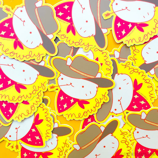 Meowdy Western Cowboy Cat Vinyl Sticker