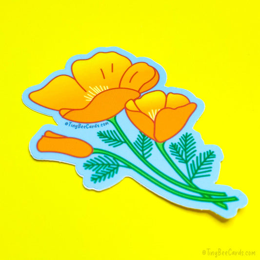 Golden Poppy Vinyl Sticker