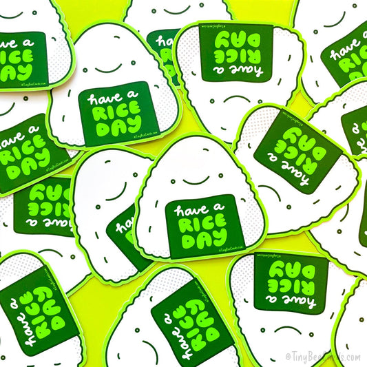 Onigiri Vinyl Sticker "Have a Rice Day"