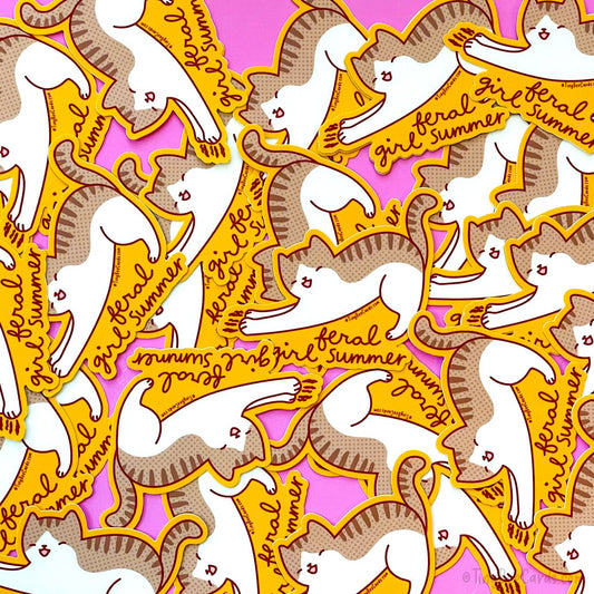 Cat Vinyl Sticker "Feral Girl Summer"
