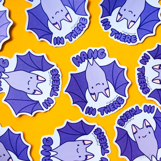 Bat Hang In There Vinyl Sticker