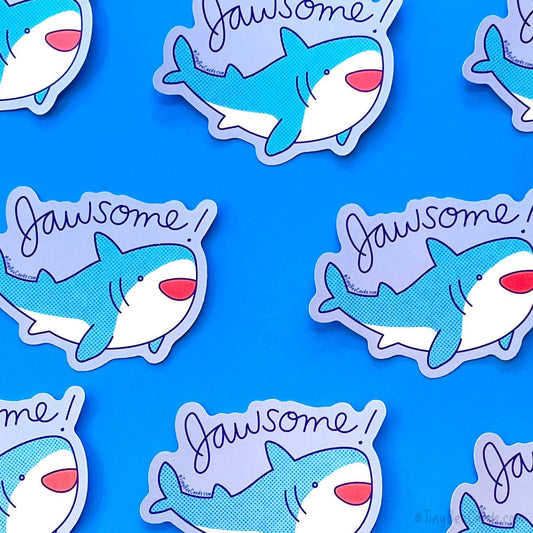 Shark Vinyl Sticker "Jawsome!"