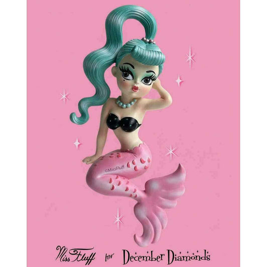 Isla 5.5" Teal Hair Baby Doll Mermaid Ornament | Miss Fluff December Diamonds