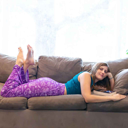 "Austen-tatious" Jane Austen Tattoos Foldover Straight Leg Lounge Pants with Pockets