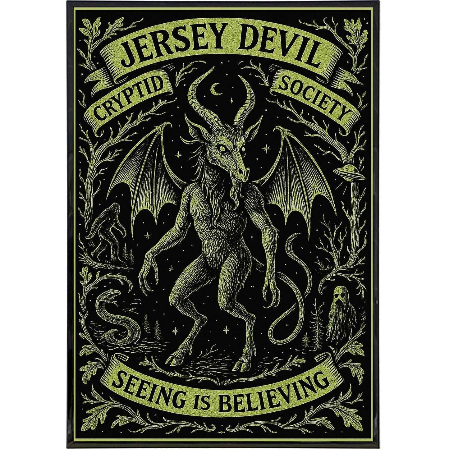 Jersey Devil Cryptid Society Poster Print
