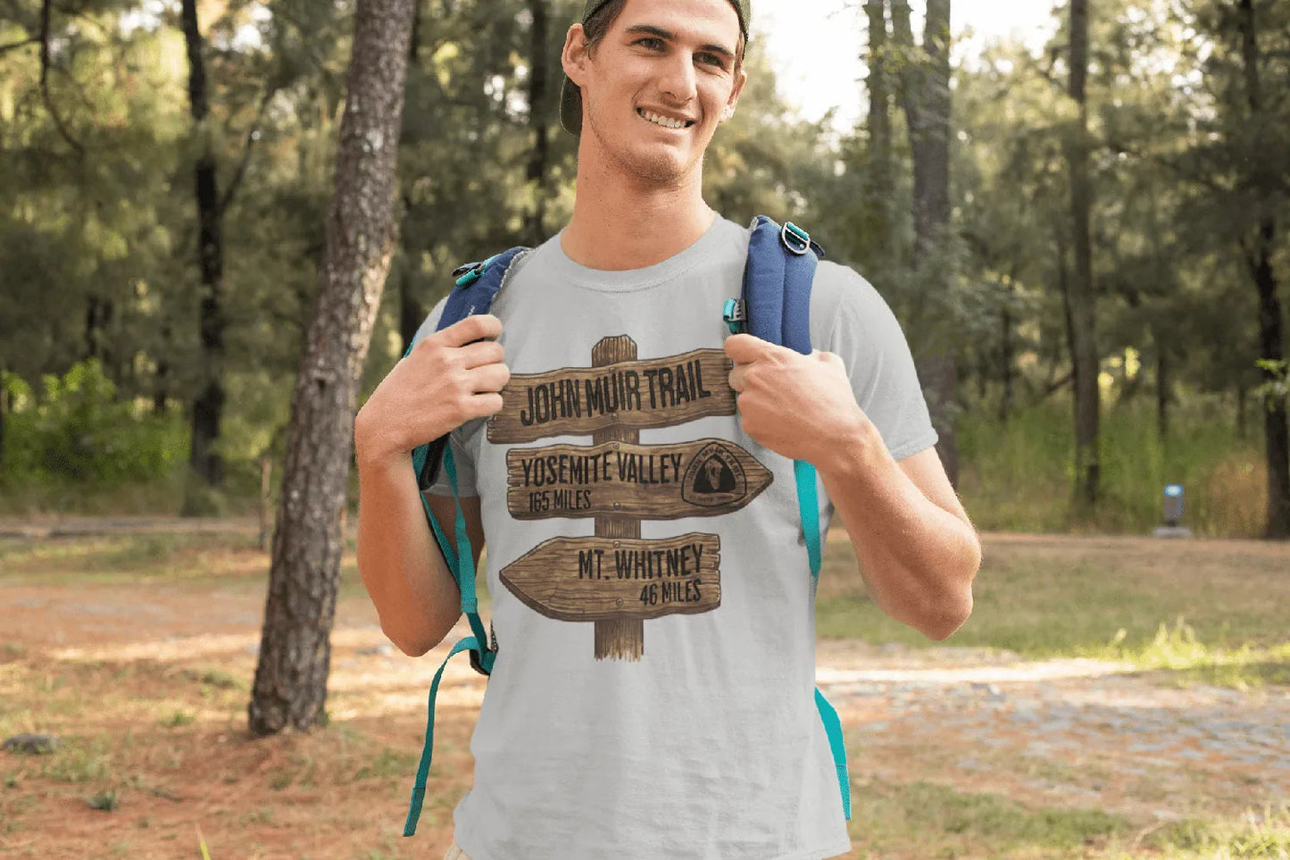 John Muir Trail T-Shirt Wood Sign 211 Miles