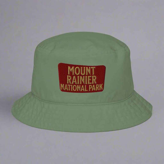 Mount Rainier National Park Sign Organic Bucket Hat