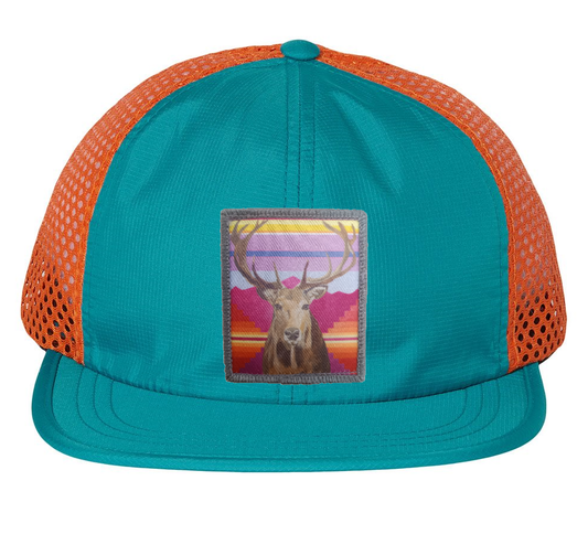 Wide Set Mesh Cap Orange/ Teal
