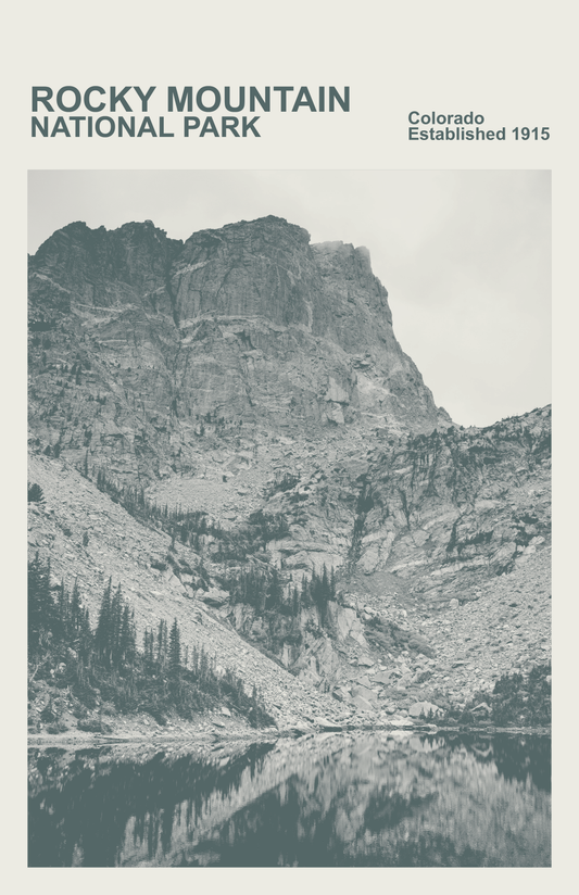 Rocky Mountain National Park Print, Monochrome
