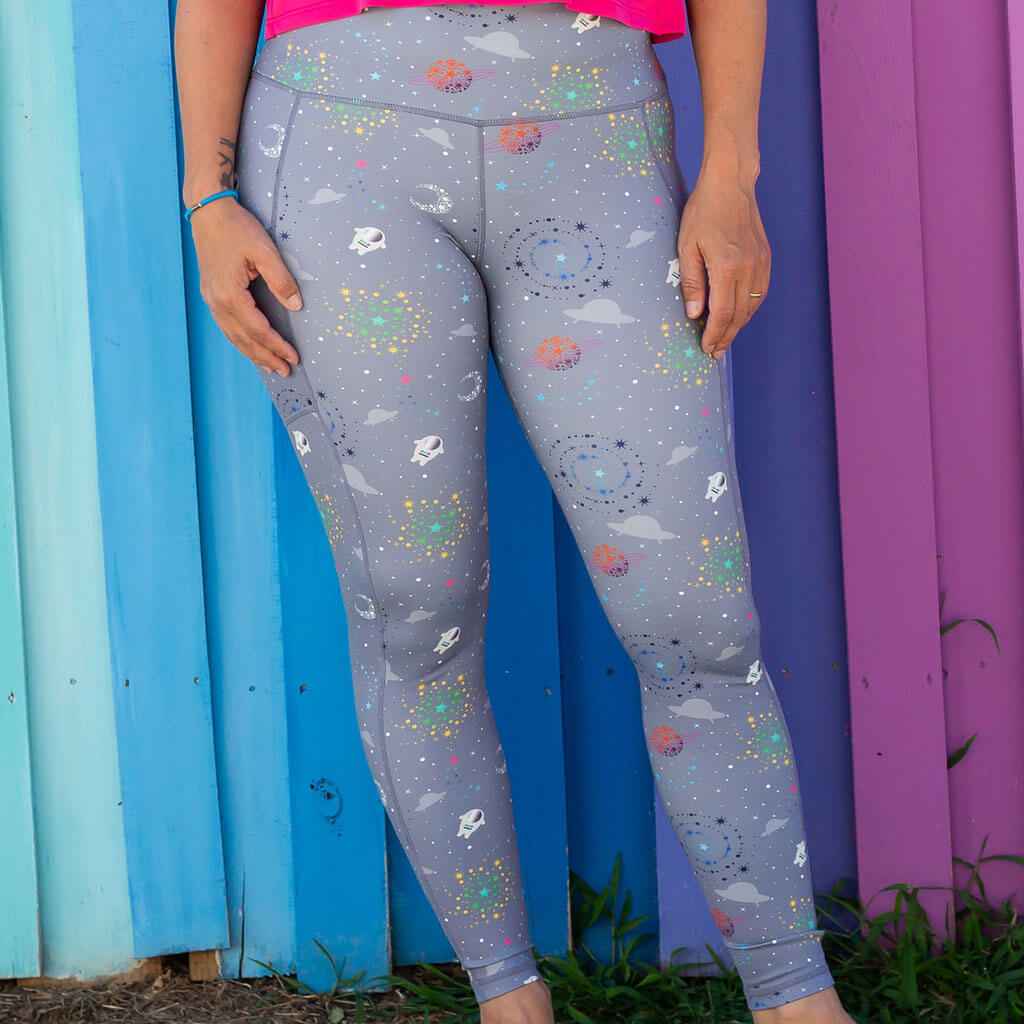 Adult "Glitterverse" Space Leggings with Pockets