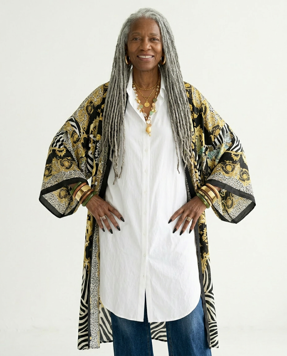 Wild Heart Printed Maxi Kimono