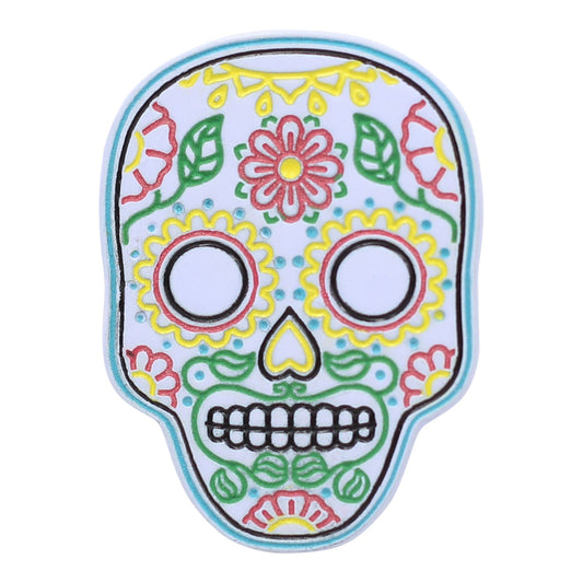 Neon Sugar Skull - Día de Muertos Enamel Pin