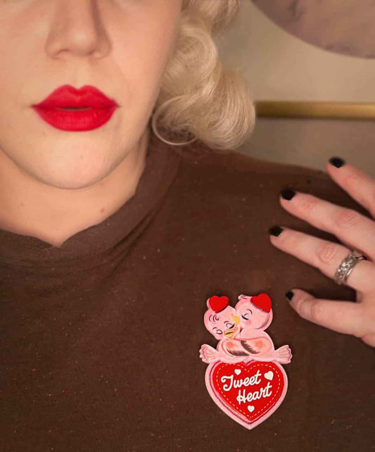 Tweet Heart Brooch by 50's Vintage Dame x Lipstick & Chrome