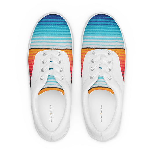 TCB White Serape lace up shoes