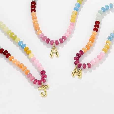 Beaded Bubble Initial Necklace