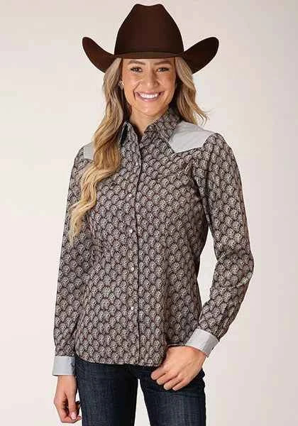 Roper 1199 Teardrop Print (Grey) - Women's Western Shirt