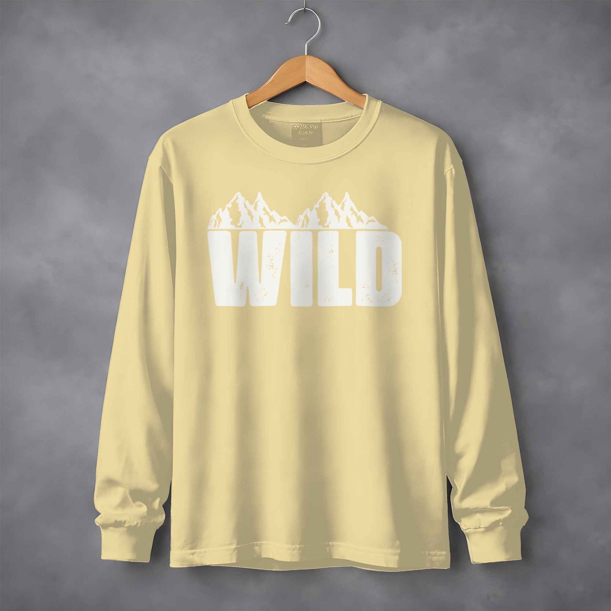 Wild Mountains Graphic Design Stylish Outdoors Long Sleeve T-Shirt