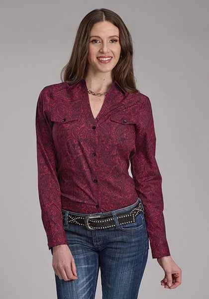 Roper 2241 Sangria Paisley (Burgundy) - Women's Western Shirt