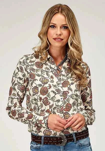 Roper 1977 Vintage Floral (Cream) - Women's Western Shirt