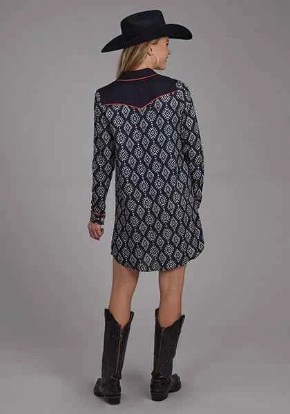 Roper 2133 Black Ikat (Black) - Women's Dress