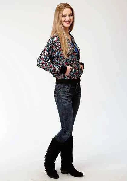 Roper 0982 Flower Bomber (Black) - Women's Jacket