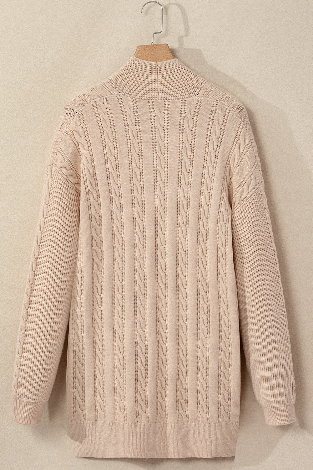 Jade Oversize Chunky Cable Knit Midi-length Cardigan