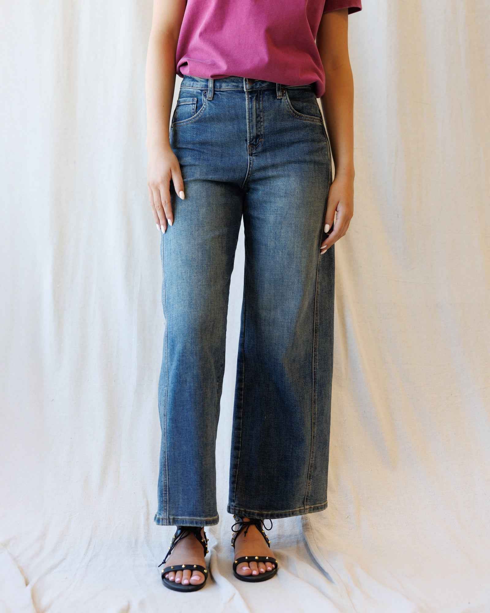 Super High Ankle Wide Leg Flattering Seam