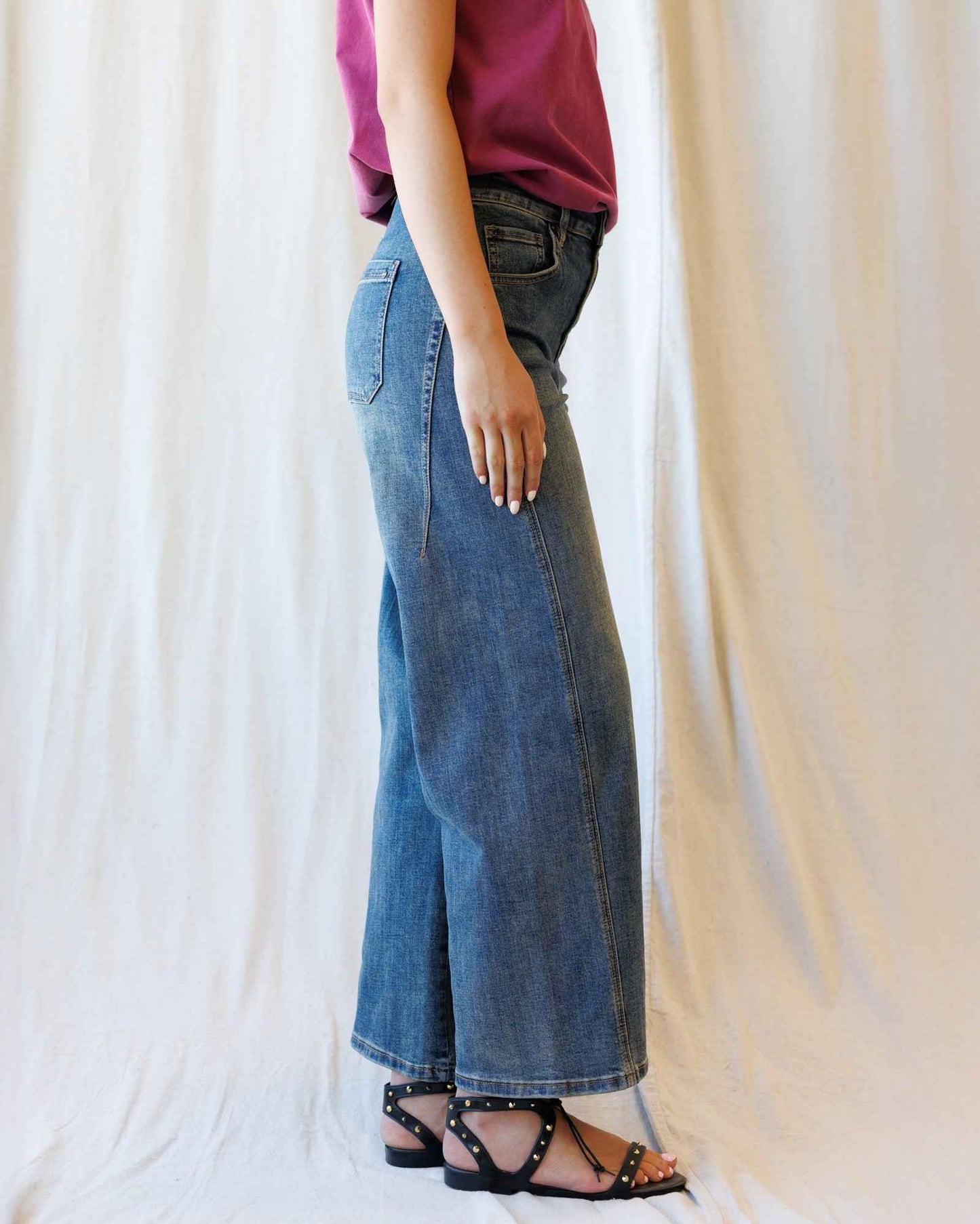 Super High Ankle Wide Leg Flattering Seam