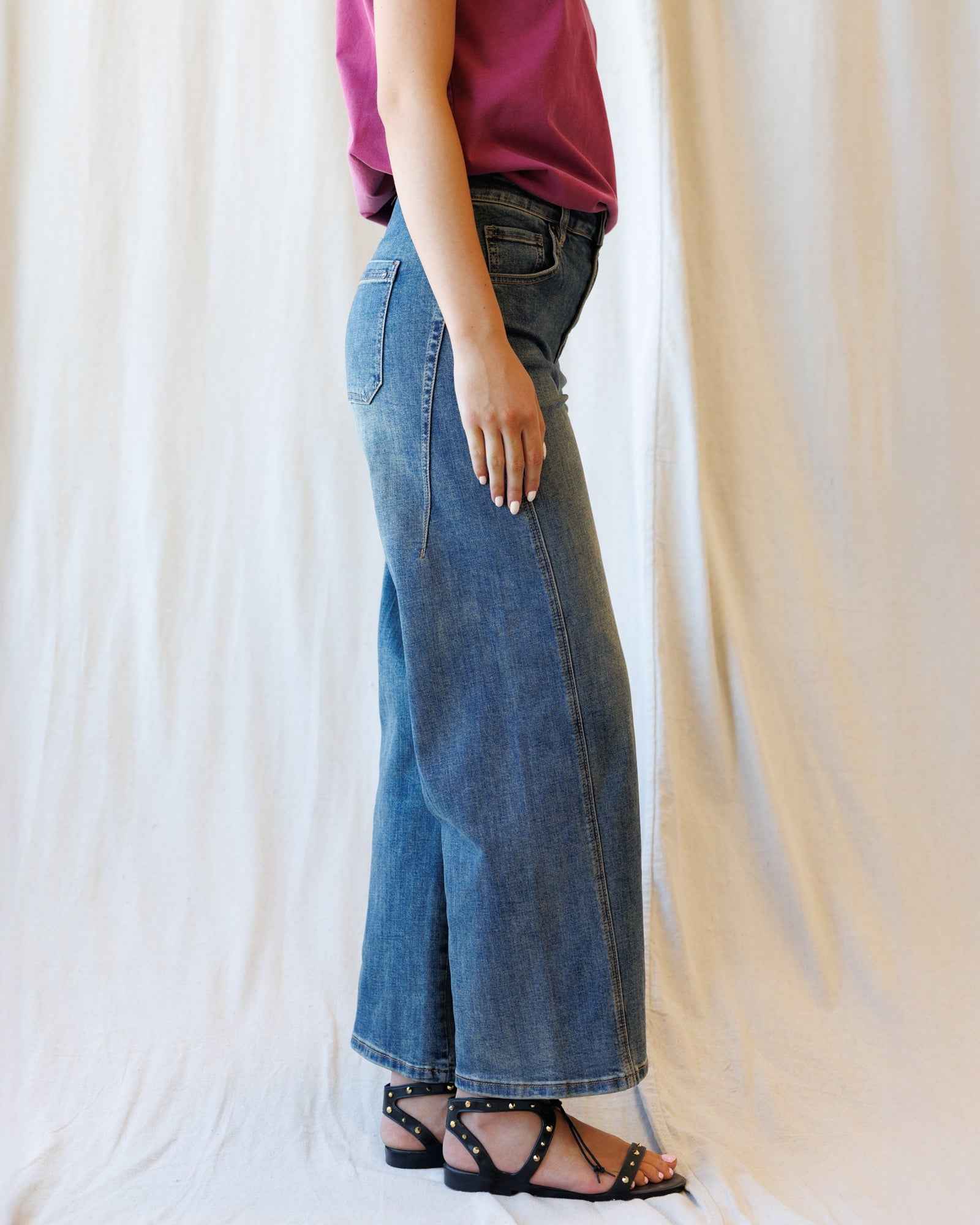 Super High Ankle Wide Leg Flattering Seam