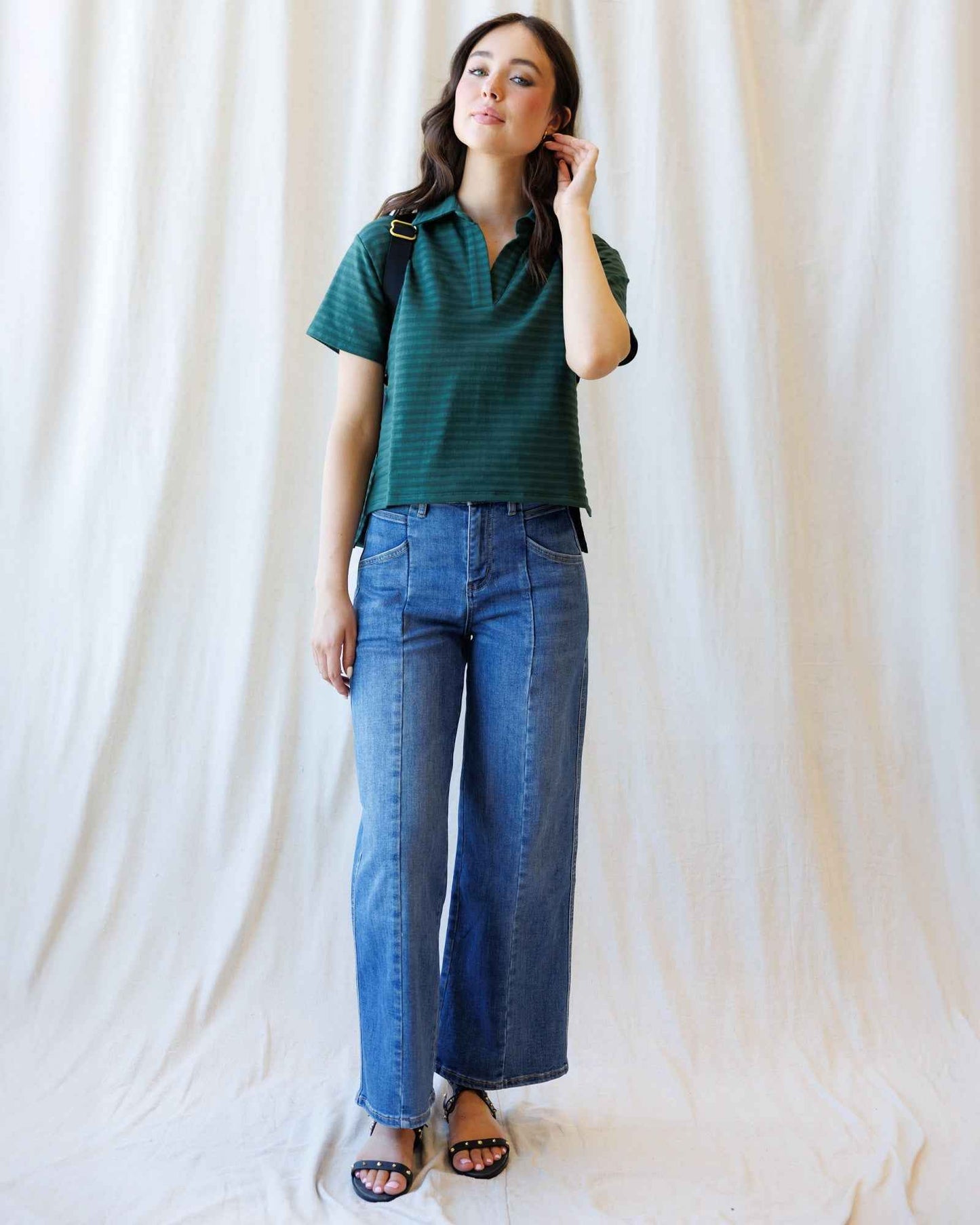 High Rise Seamed Wide Leg Ankle